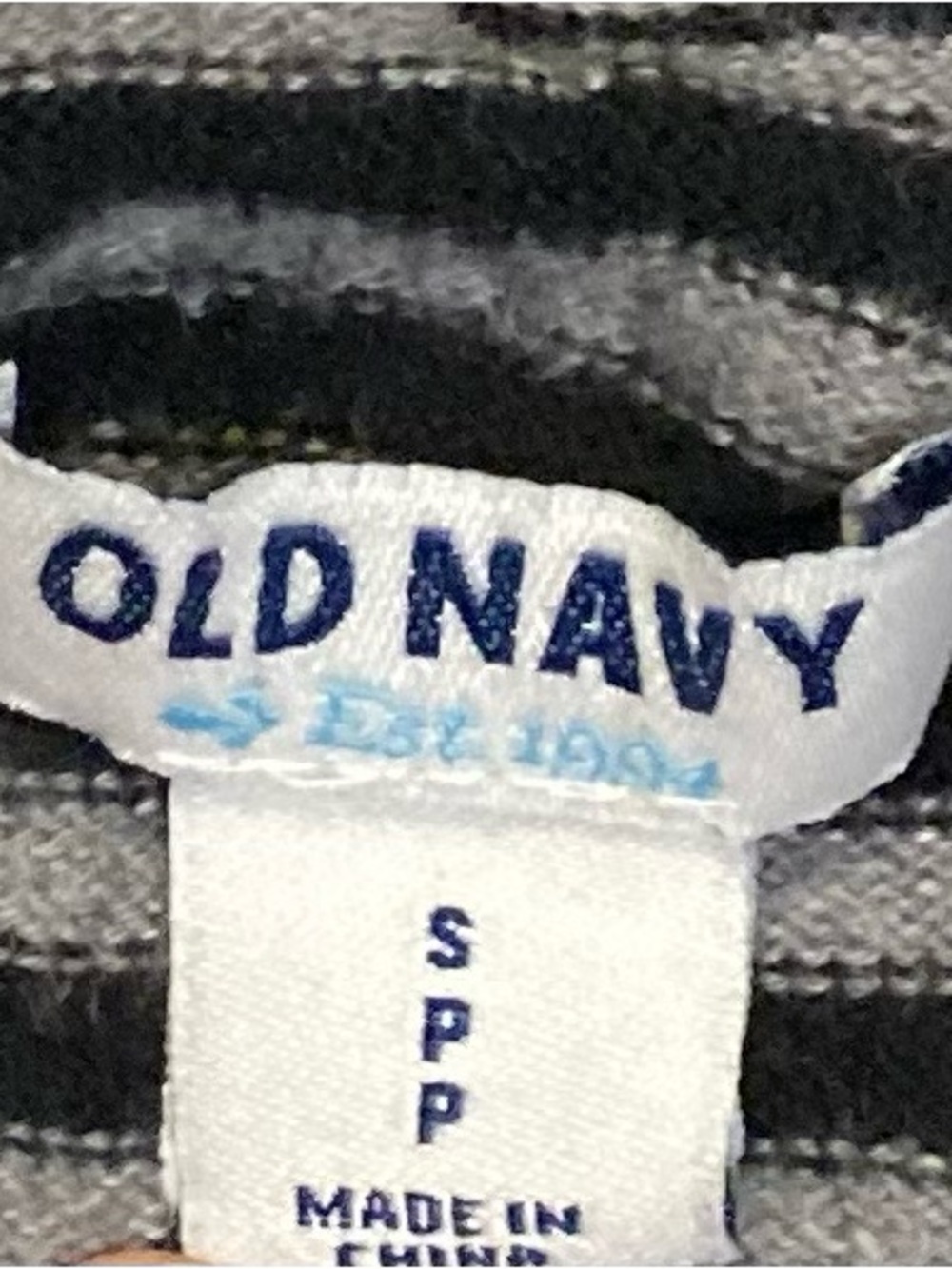 Old Navy Black & Gray Striped Long Sleeve Top - Picture 2 of 3